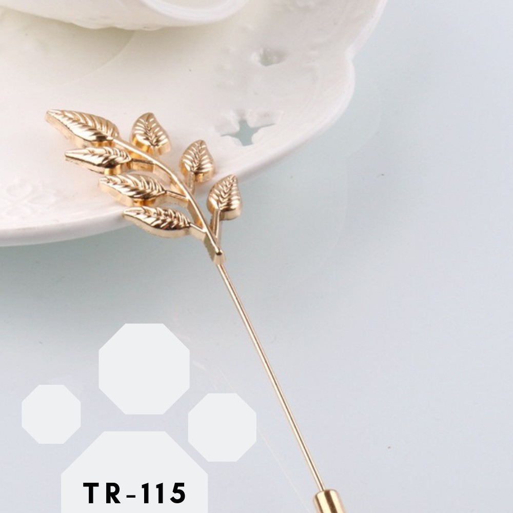 Trâm & Ghim cài áo Vest Nam Brooch Pin thời trang hình cành lá, bông hoa NoBrandMale