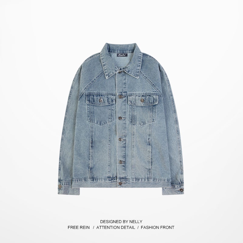 Áo khoác bò denim Nelly thu đông áo khoác jean basic