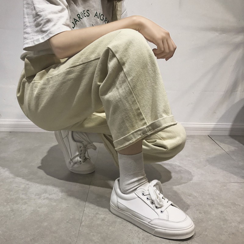 Giày thể thao/ Sneaker da nữ full trắng ulzzang