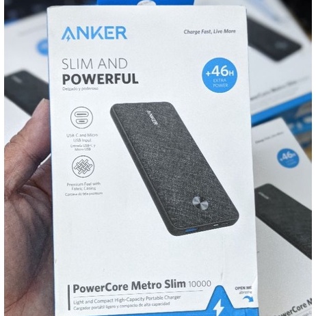 Pin dự phòng Anker Powercore Slim 10000mAh A1229 bọc vải - CỤC SẠC DỰ PHÒNG GỌN NHẸ AN TOÀN KHÔNG NÓNG MÁY