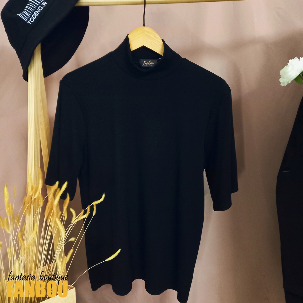 Áo Thun Nam Gân Len Cổ Lọ 6 Phân Tay Ngắn | BigBuy360 - bigbuy360.vn