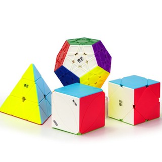 Hộp 4 Rubik Biến Thể Qiyi : Pyraminx, Megaminx, Skewb, Ivy. Rubic Stickerless