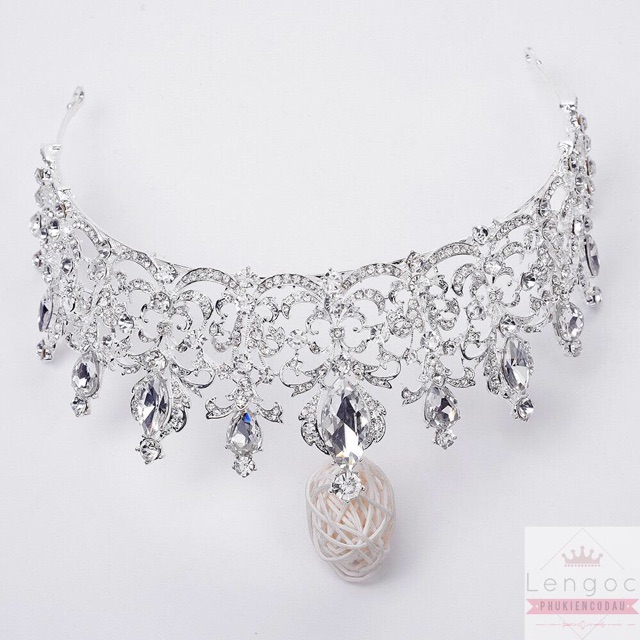 Vương miện cô dâu đính đá dễ thương lkj