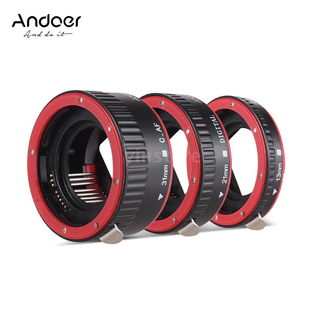 yins♥Andoer Portable Auto Focus AF Macro Extension Tube Adapter Ring (13mm +21mm +31mm) for Canon EOS EF EF-S Mount Lens