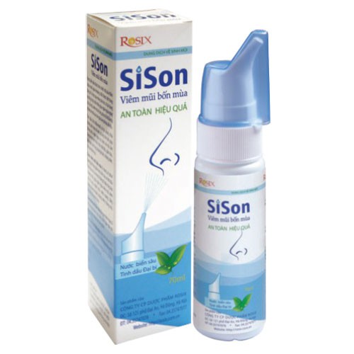 Xịt mũi SiSon - Giúp vệ sinh mũi hàng ngày, ngăn ngừa nghẹt mũi, viêm mũi, viêm xoang (70ml)