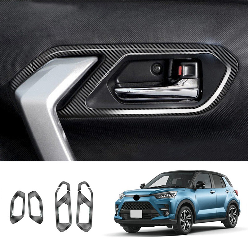 Khung gắn tay nắm cửa bên trong xe hơi bằng sợi carbon cho Toyota RAIZE 2021