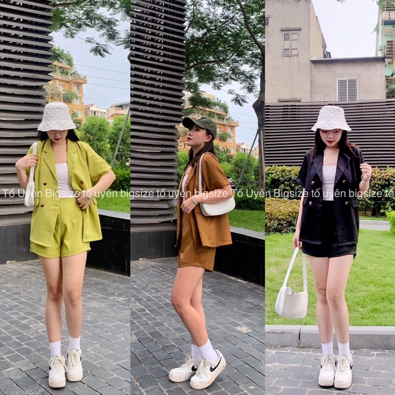 Set Bộ Blazer 4 Khuy 3 Màu Hottrend Loại 1 #39