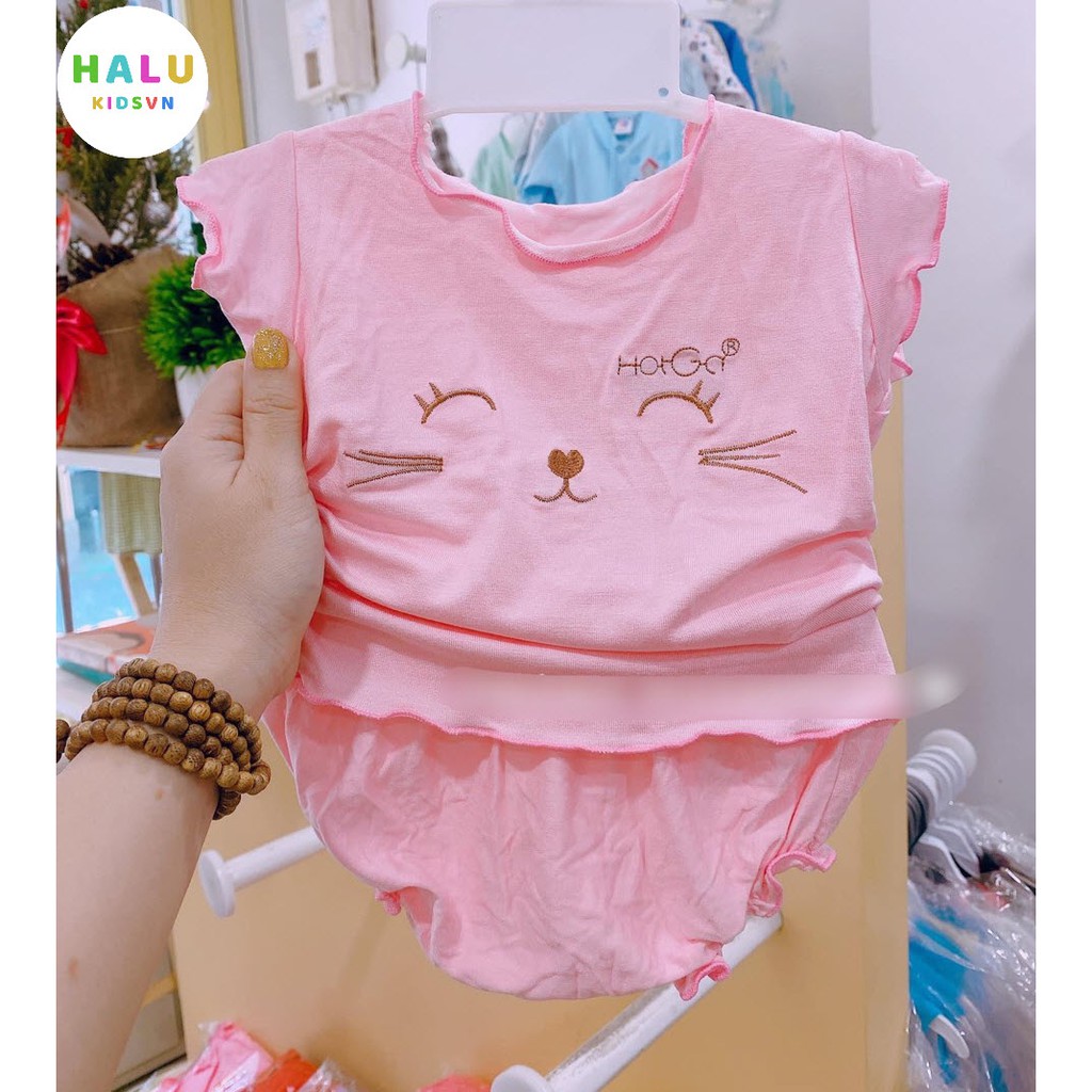 Sale!! Đồ bộ thun Hotga dễ thương cho bé gái chất mát đẹp/bộ đồ sơ sinh cho bé 5-11kg- Halukidsvn.BHG01