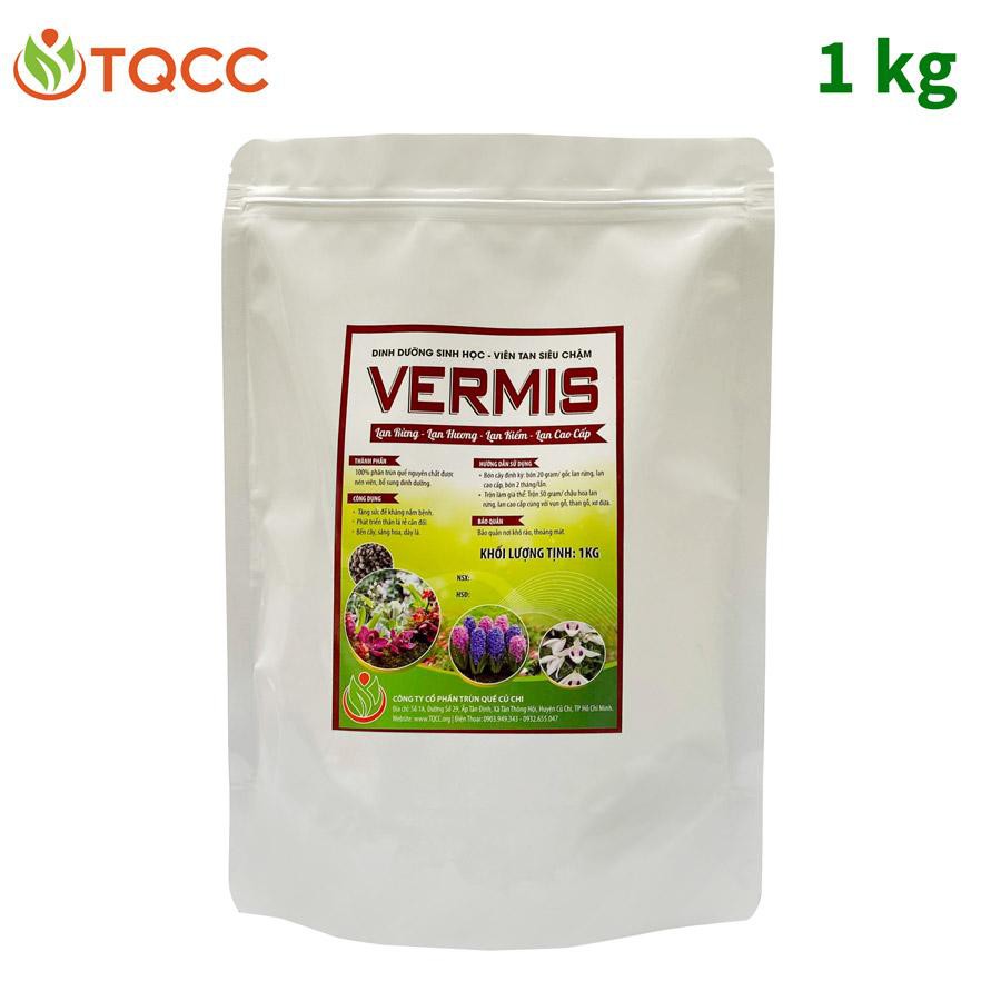 Phân trùn quế vi sinh tan siêu chậm Vermis cho lan rừng, lan Kiếm, lan Hương, lan nhập (1kg)