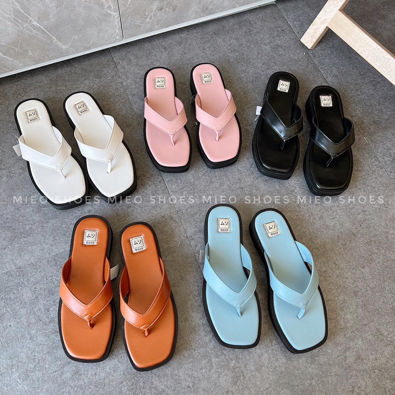 DÉP KẸP ĐẾ BÁNH MÌ CAO 3 PHÂN MIEO SHOES ( D1158 D1159 D1160 D1161 D1162 )