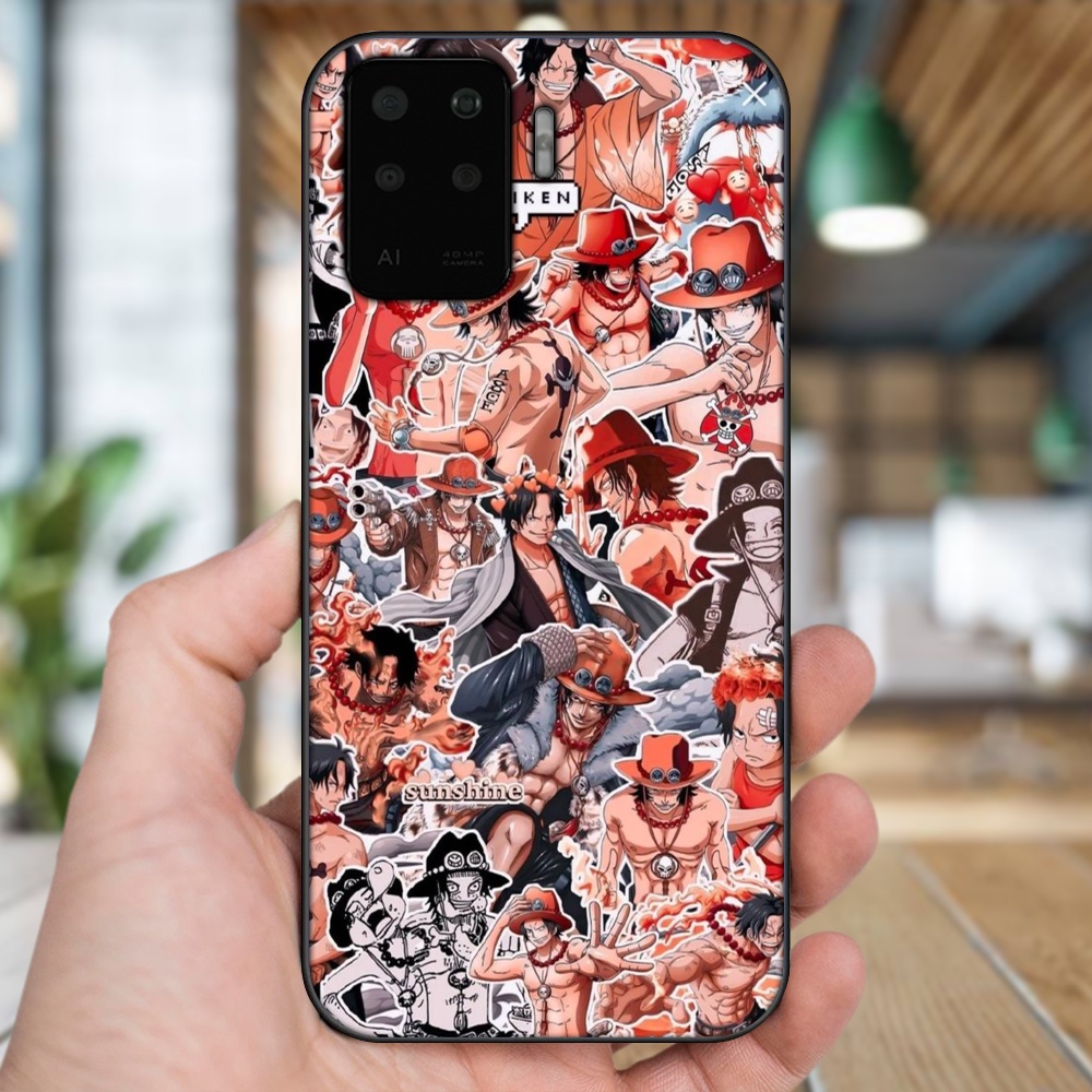 Ốp lưng Oppo A94 viền đen in hình Ace One Piece