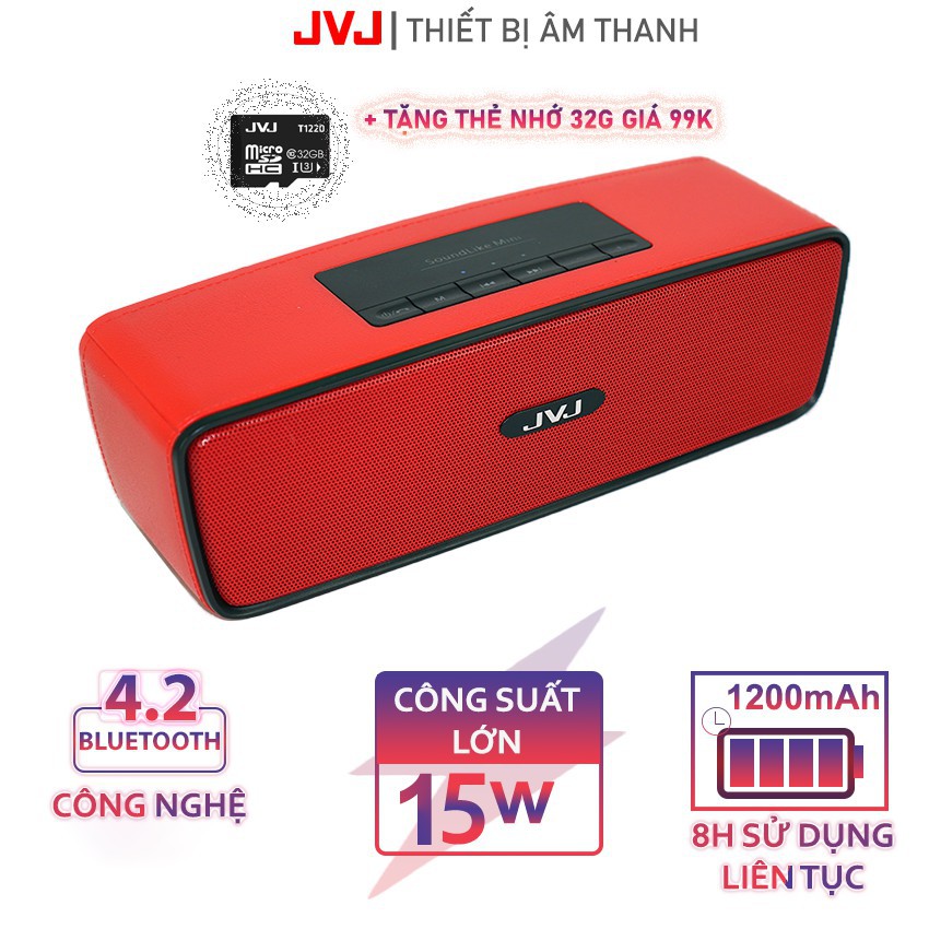 Loa bluetooth mini JVJ S20, loa di động blt âm thanh sống động kết nối USB thẻ nhớ đài FM - BH 12 tháng