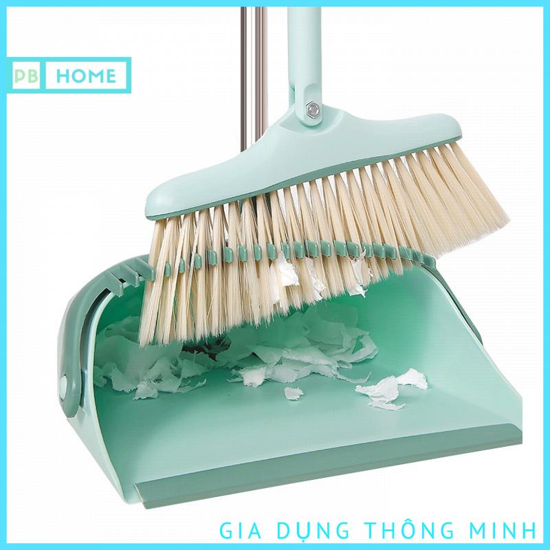 [Siêu HOT] Chổi Quét Nhà Thông Minh, Chổi Nhựa Kèm Hốt Rác Gấp Gọn Xoay 180 Độ Cao Cấp