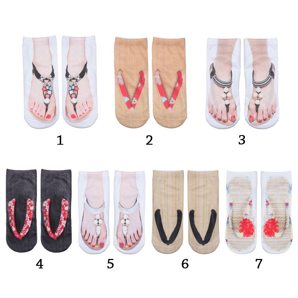 Vớ Cotton Mềm Cổ Thấp In Họa Tiết Múa Ba Lê 3D Dành Cho Nam Nữ