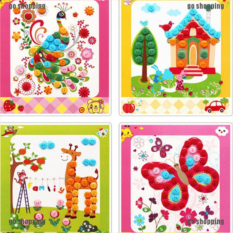 {go shopping}1Pc DIY Button Drawing Painting Interactive Material Kids Educational Toys