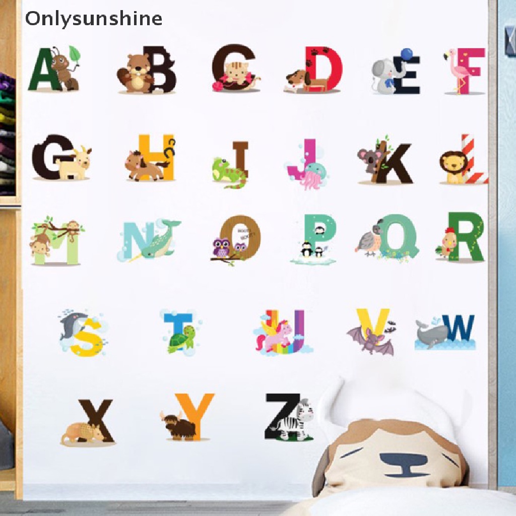 Set 26 Chữ Cái Và Động Vật Hoạt Hình Trang Trí Phòng Bé