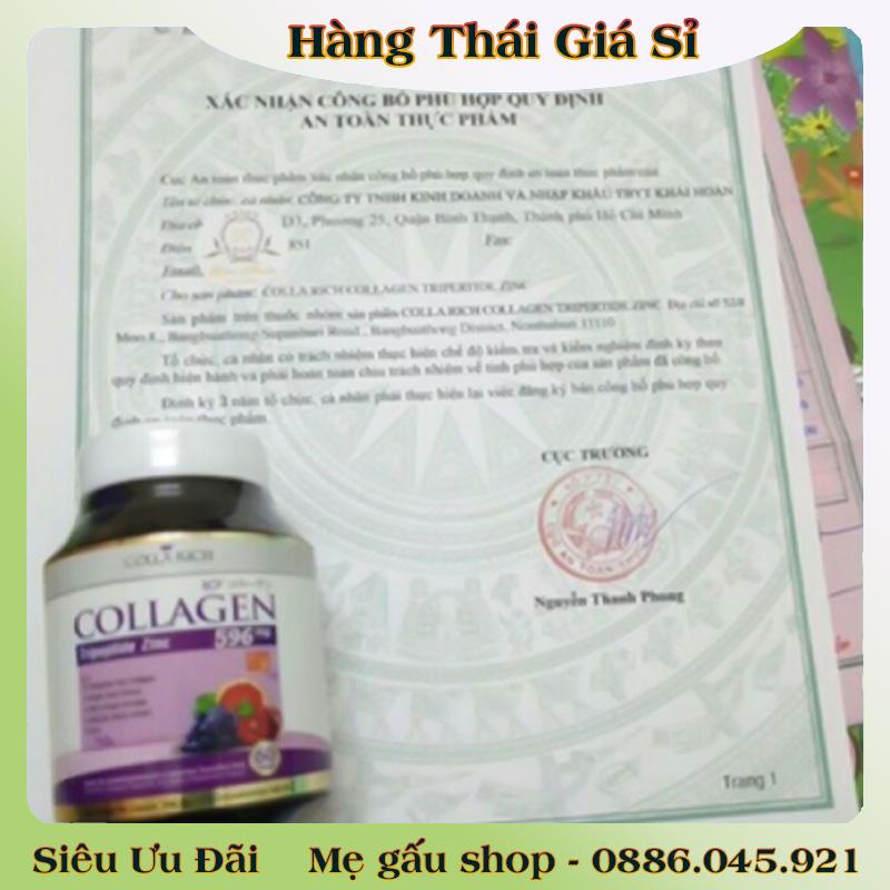 Viên uống Collagen trẻ hoá làn da Colla Rich Thái Lan 60 viên - Hàng Mới Về Date Xa