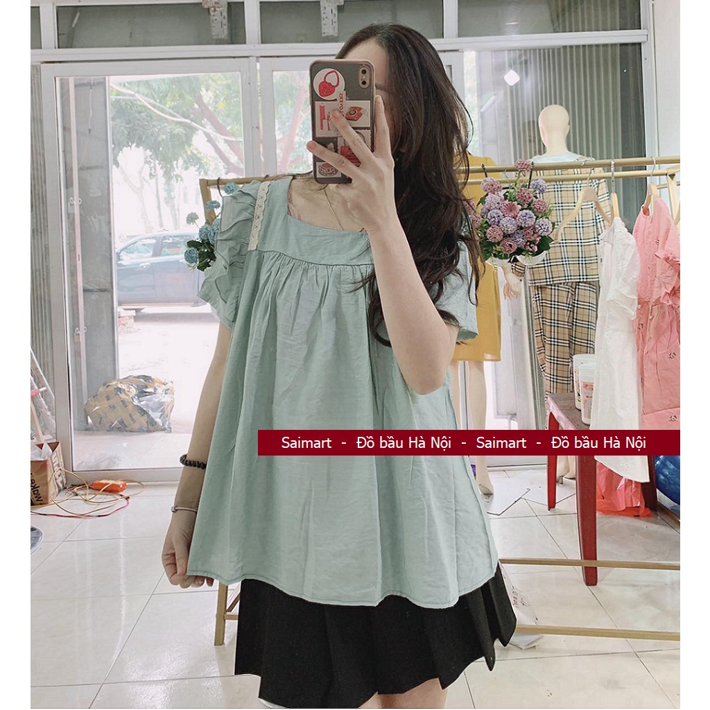 Áo bầu mẫu mới, chất đũi lụa mềm mát, dáng xinh. Freesize dưới 67kg