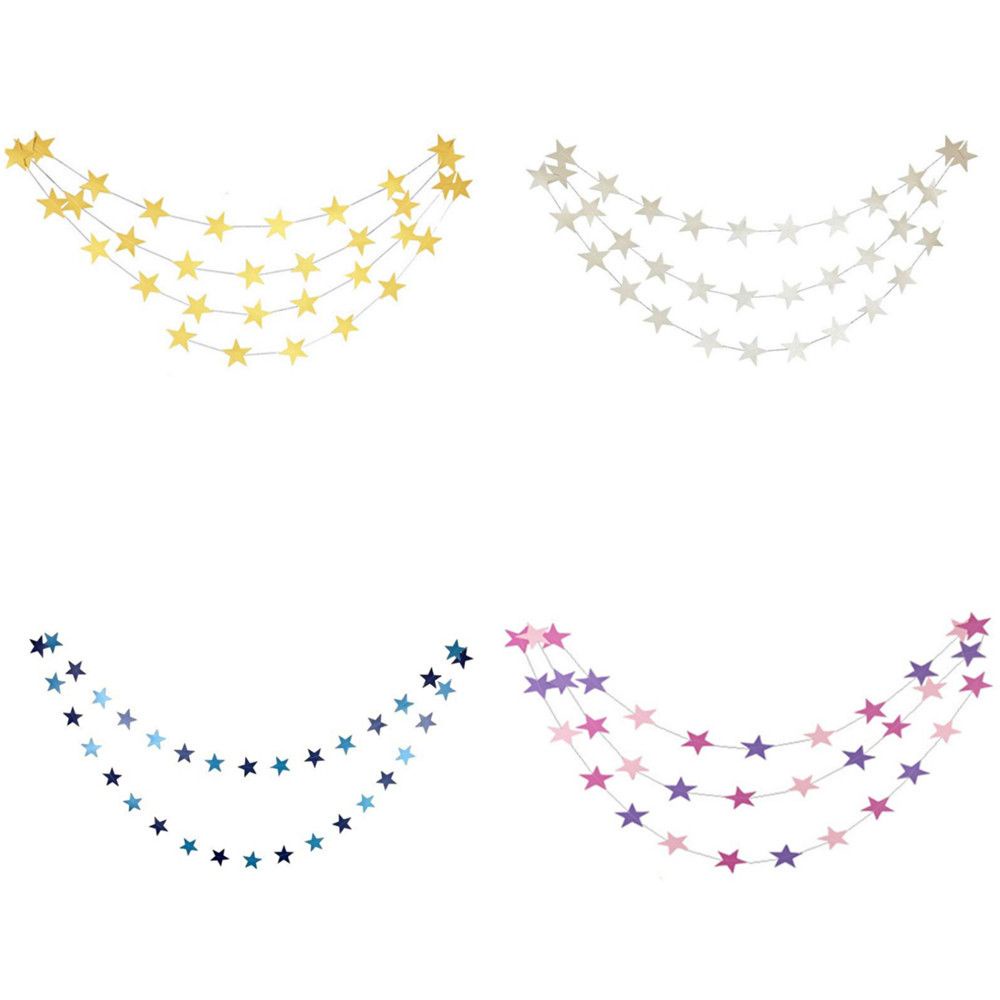 Dây Treo Trang Trí Tiệc Sinh Nhật Hình Ngôi Sao Năm Cánh 4M Chất Lượng Cao