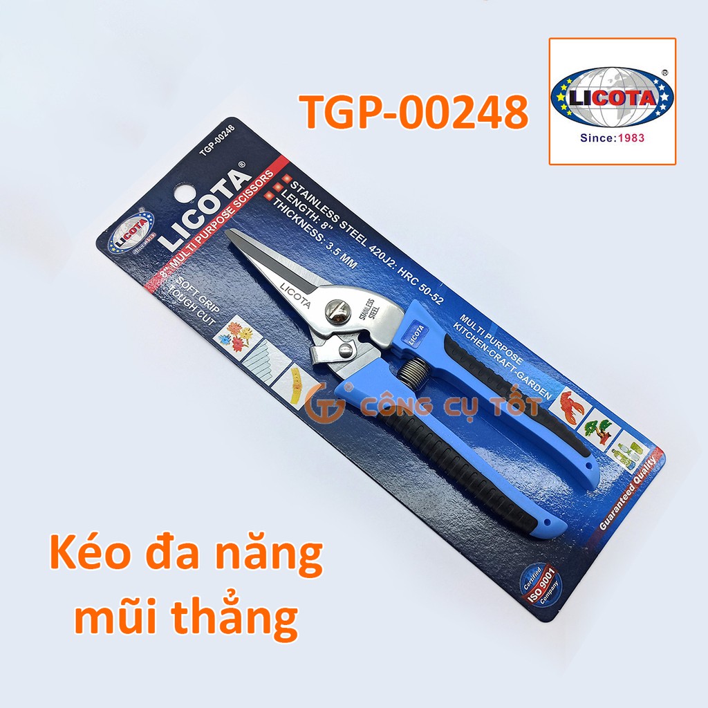 Kéo cắt bấm lưỡi thẳng Licota TGP-00248 8inch
