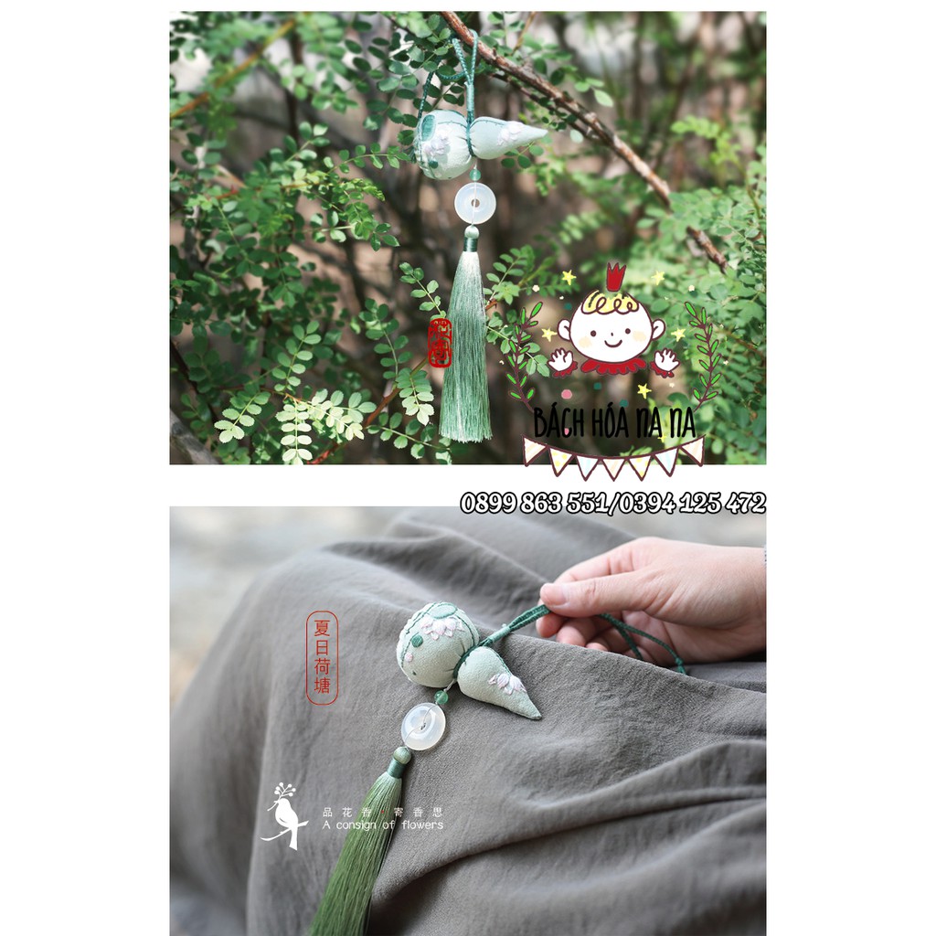 DIY BỘ KIT TỰ THÊU HỒ LÔ - CẦU MAY LÀM MÓC KHOÁ TÚI THƠM TREO Ô TÔ VÀ QUÀ TẶNG - NANA SHOP HANDMADE