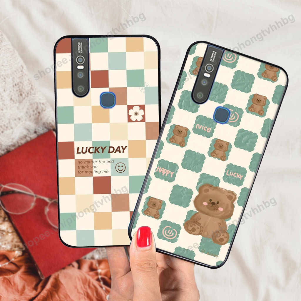 Ốp lưng Vivo V15 / V15 Pro in mẫu gấu thể thao , smile mặt cười cực cute