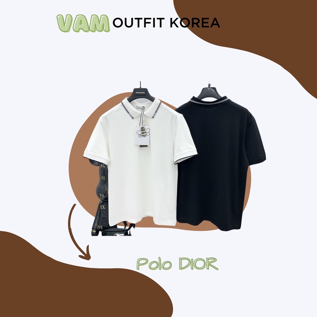 (Ảnh thật) Áo polo Dior chất da cá xịn, thiết kế đơn giản, phom dáng sang chảnh (hàng cao cấp)