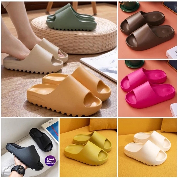 Dép yz slide nam nữ quai ngang hàng loại 1 , đế cao chống trơn trượt hottrend freeship - Rimi Shop