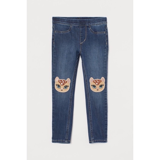 Quần Tregging Denim Bé Gái Đáp Gối Mèo HaM