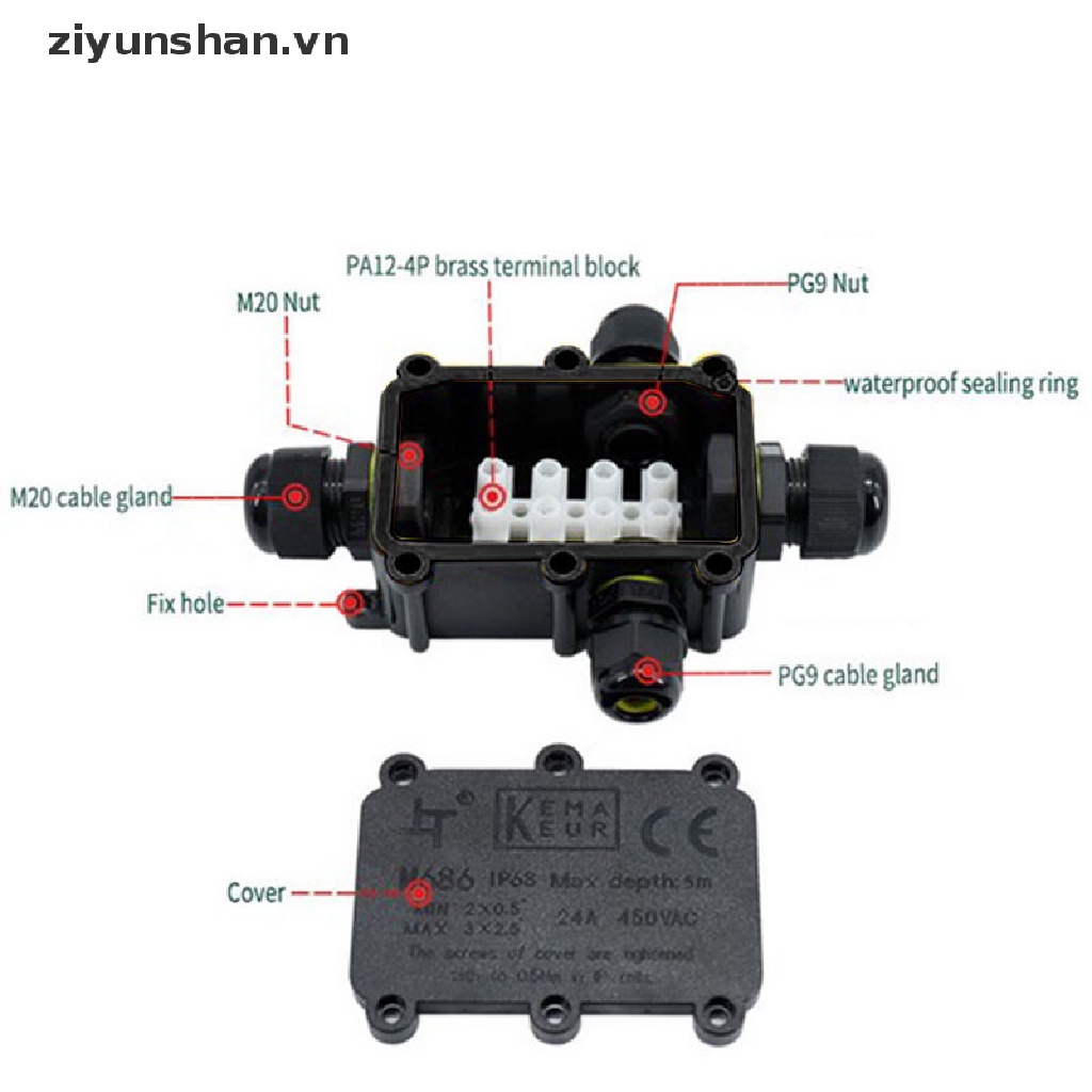 Hộp đấu nối dây cáp ngoài trời chống thấm nước IP66 2/3 chiều tiện dụng