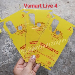 Dán PPF trong suốt mặt sau full viền bo kín mép cho Vsmart Live 4 - Tặng kèm miếng gạt dán