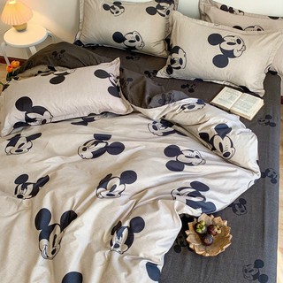 Bộ chăn ga gối cotton poly - Mẫu mickey đen.