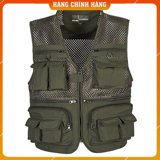 Áo gile nam túi hộp - áo ghi lê lính mỹ nhiều túi