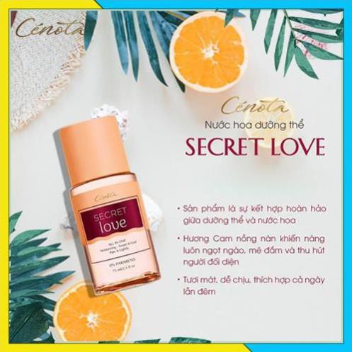 [Chính hãng] Nước hoa dưỡng thể Secret Love Cénota 75ml dưỡng ẩm cho da, hương thơm quyến rũ - Mã PG14