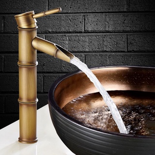 Vòi trúc lavabo cổ đồng, vòi lavabo lạnh trúc cổ đồng, vòi trúc cổ đồng