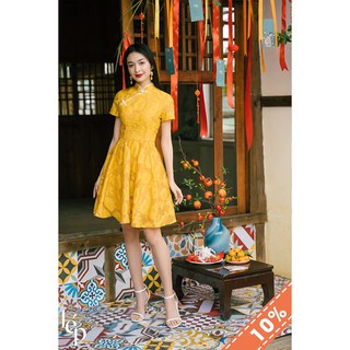 Váy cổ tàu nhún eo_AVA239VA_Lep'