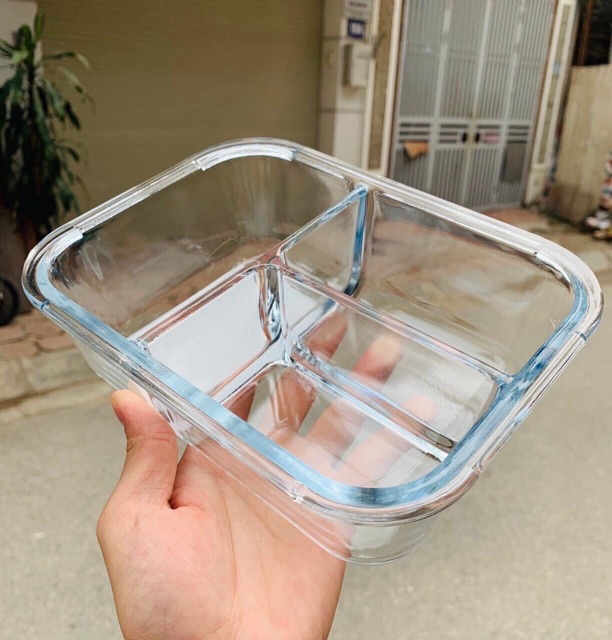 { Hộp cơm văn phòng tự chọn 2 - 3 ngăn} Hộp đựng thức ăn, thực phẩm thủy tinh cao cấp chia ngăn(Có Nắp) | BigBuy360 - bigbuy360.vn
