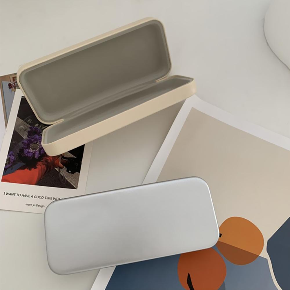 Hộp Thiếc Đựng Mắt Kính Dạng Nén Chống Rơi Màu Trơn Đơn Giản