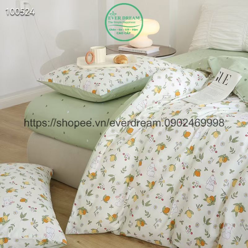 Sét Ga Gối kèm Vỏ Chăn EverDream 43 hàng nhập khẩu, 100% cotton living cao cấp, đủ mọi kích thước
