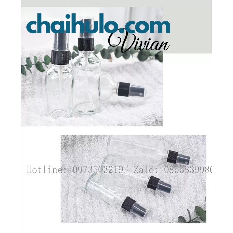 100ml - Chai xịt phun sương, chai thủy tinh dày đẹp, chất lượng cao - HÀNG CÓ SẴN