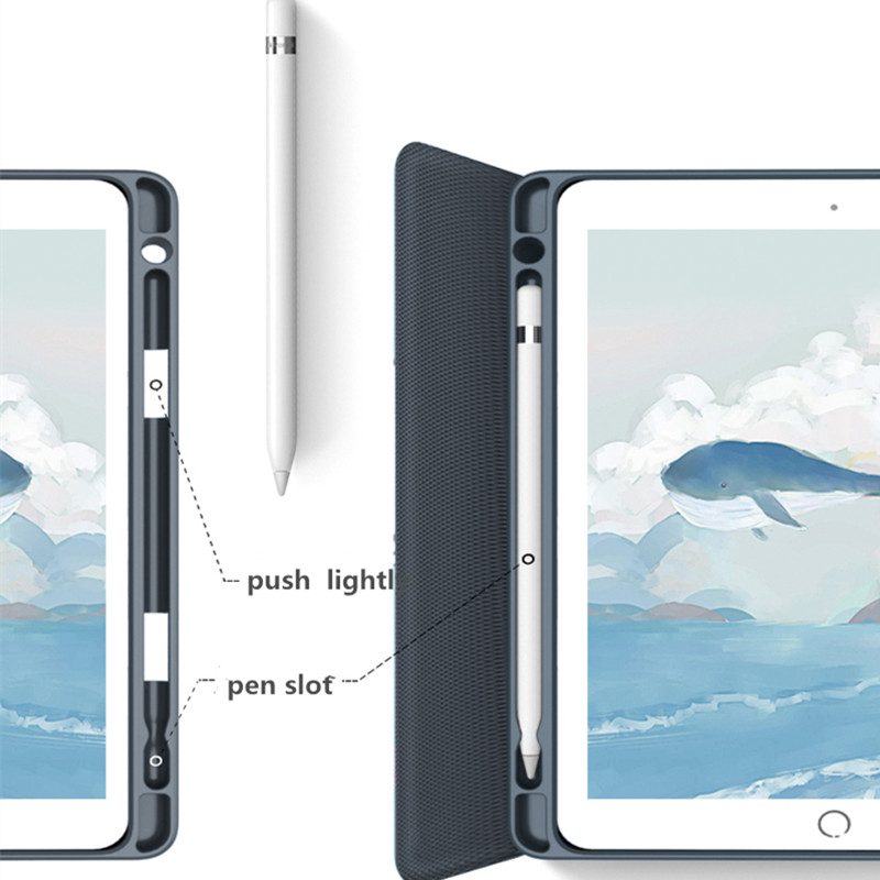 Bao Da Máy Tính Bảng Có Giá Đỡ Bút Cho Ipad 10.2 Air3 2018 Ipad 5 / 6 Ipad 9.7-inch Tablet 10.5-inch Pro11 Ipad Mini 5