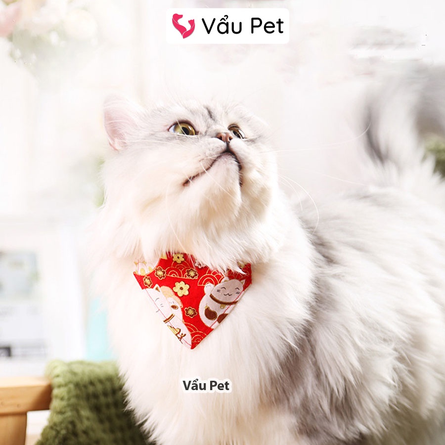 Vòng cổ chó mèo, Yếm Quàng cổ hình tam giác ngộ nghĩnh cho chó mèo thú cưng Vẩu Pet Shop