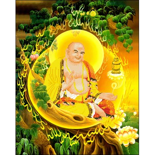Tranh thêu chữ thập 5d Phật Di Lạc chưa thêu