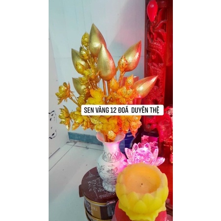 Đồ Thờ Thái Lan Hoa sen vàng thái lan chưng bàn thờ Tổ Phật Thần linh