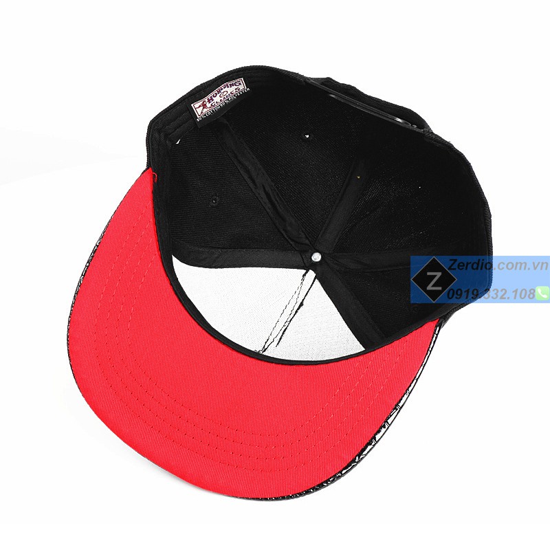 Mũ Snapback nam nữ King Cap đẹp 2 màu đen đỏ, chất liệu cao cấp