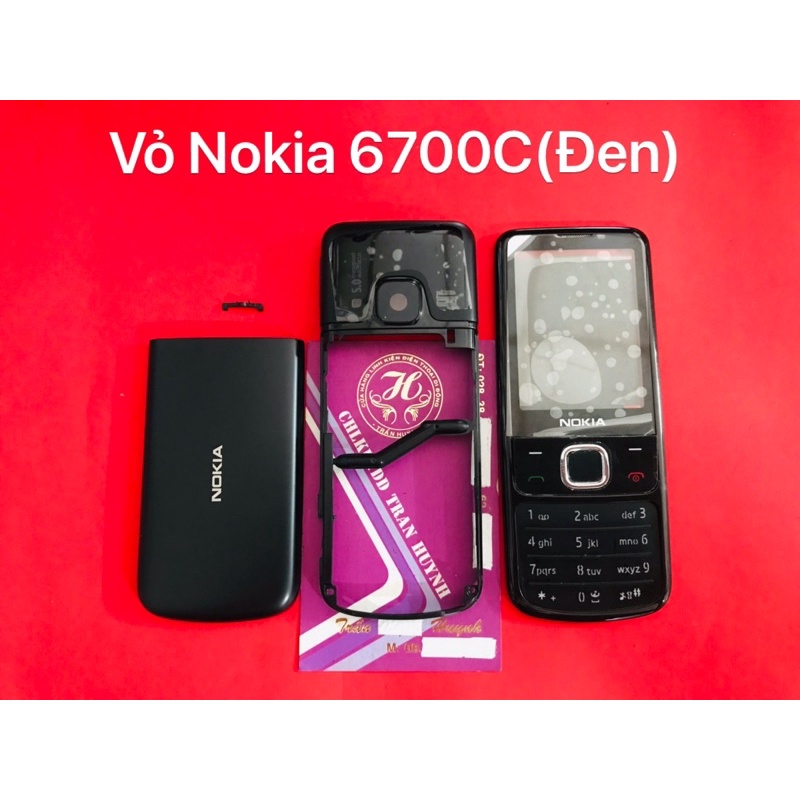 Vỏ Nokia 6700C màu đen linh kiện