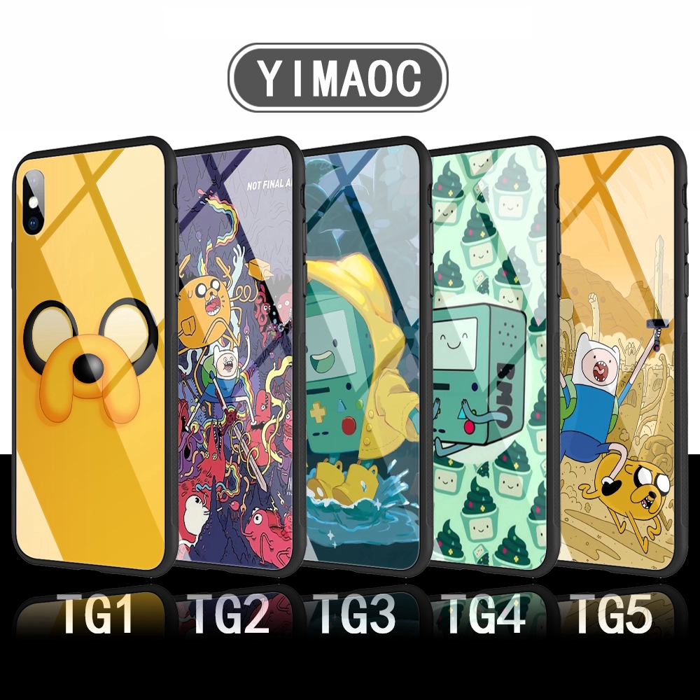 iPhone XS Max XR X 11 Pro 7 8 6 6S Plus glass case 8C adventure time cartoon cute