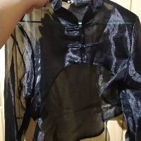 Áo Khoác Lửng Voan Cổ Tàu