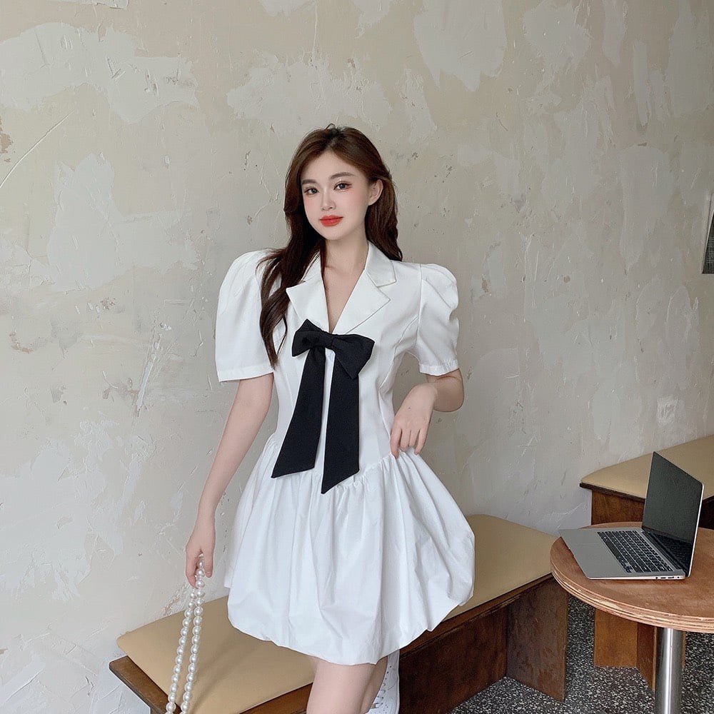 Đầm váy dạo phố phối nơ phong cách Canvas Dress | BigBuy360 - bigbuy360.vn