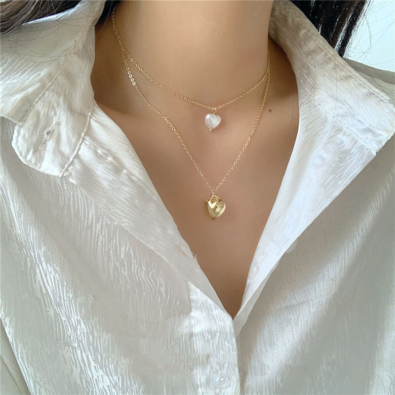 Dây chuyền mạ vàng mặt hình trái tim thời trang cổ điển cho nữ